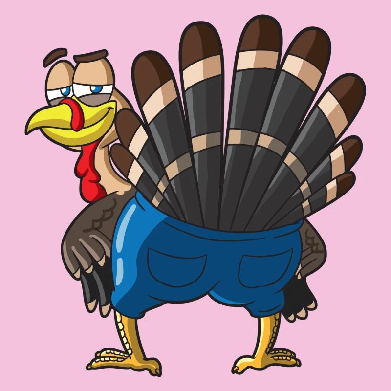 Tailfeathered Turkey Cartoon