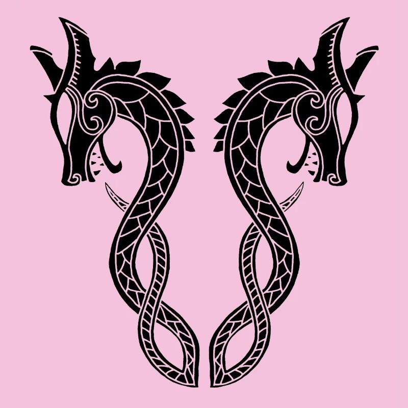 Two headed black dragon