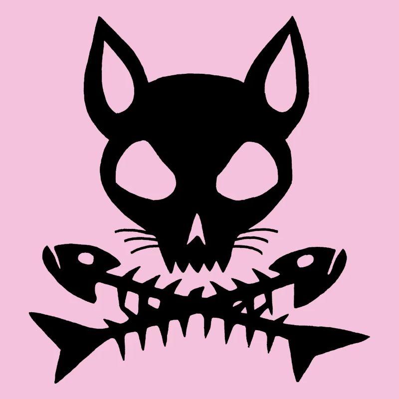 Schwarzer Katzenschädel