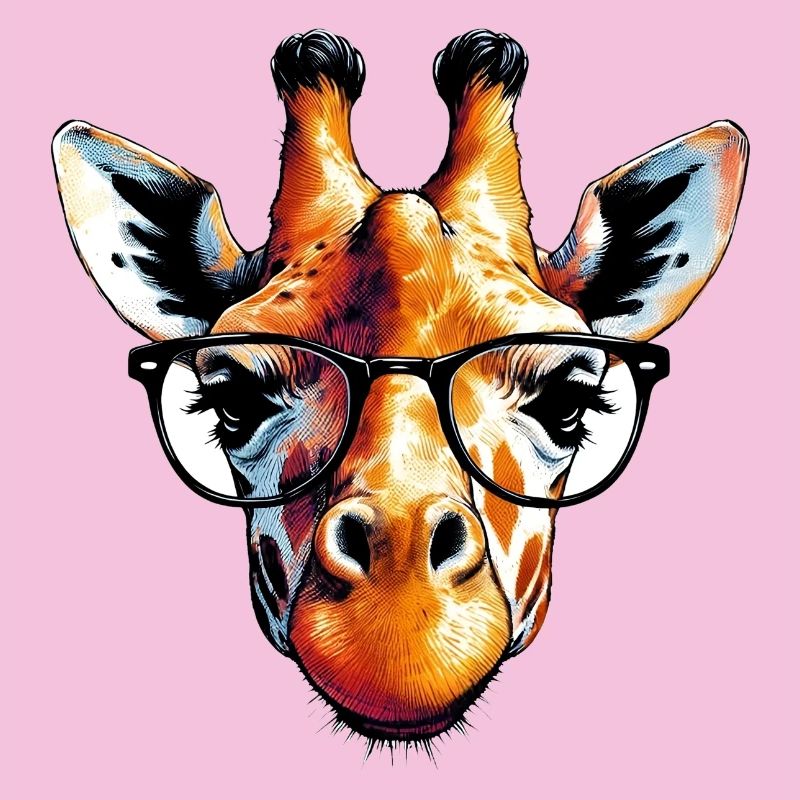 Giraffe mit Brille