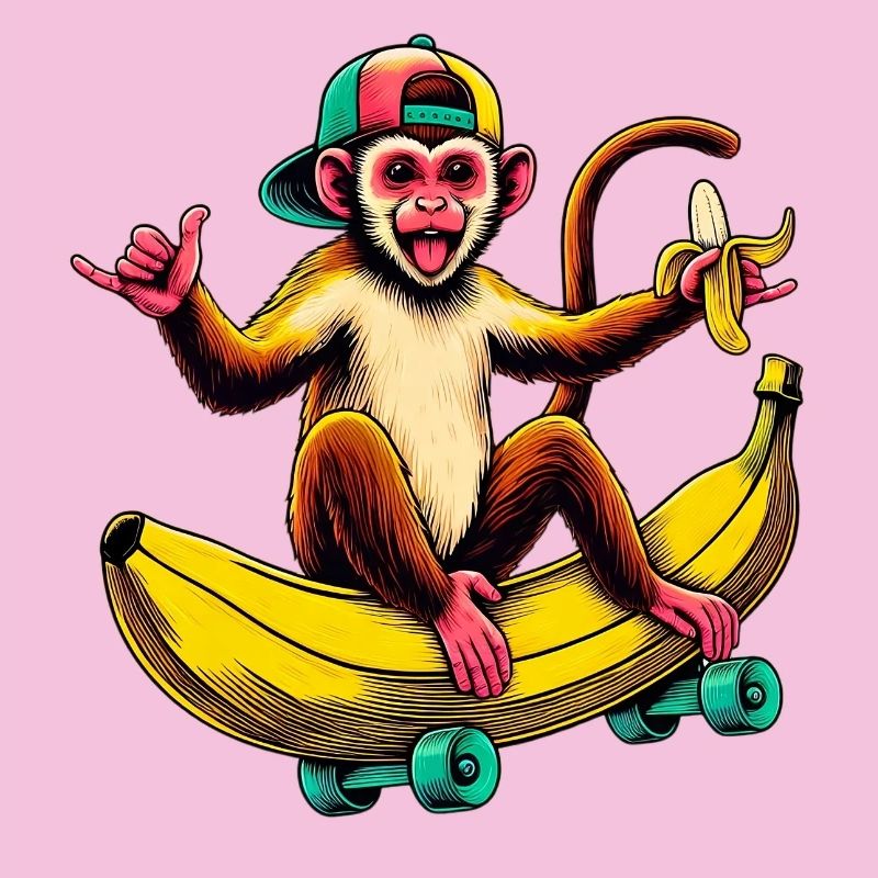 Monkey on Skateboard