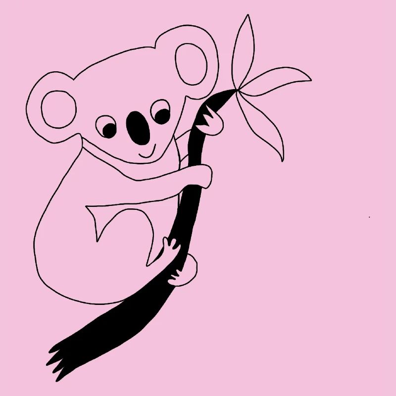 Koala - Graphique en noir et blanc
