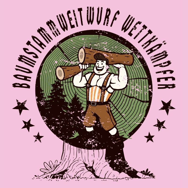 Baumstammweitwurf Wettkämpfer