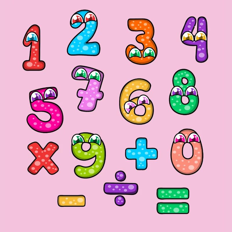 Number Day Colorful Number Faces Baby Pattern