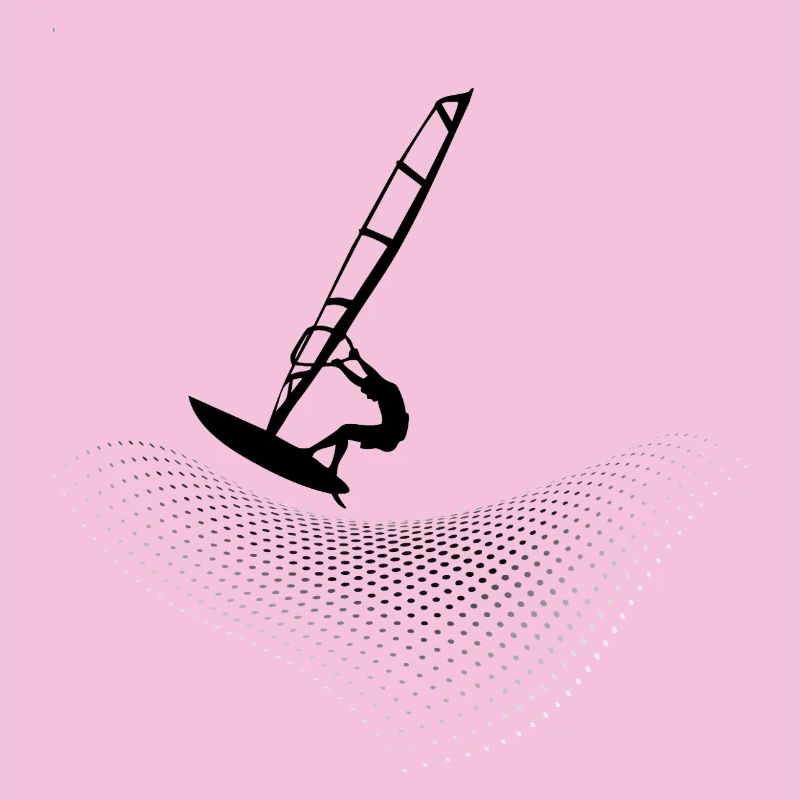 Windsurfer auf Punktewelle
