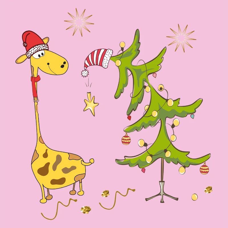 Giraffe mit Weihnachtsbaum