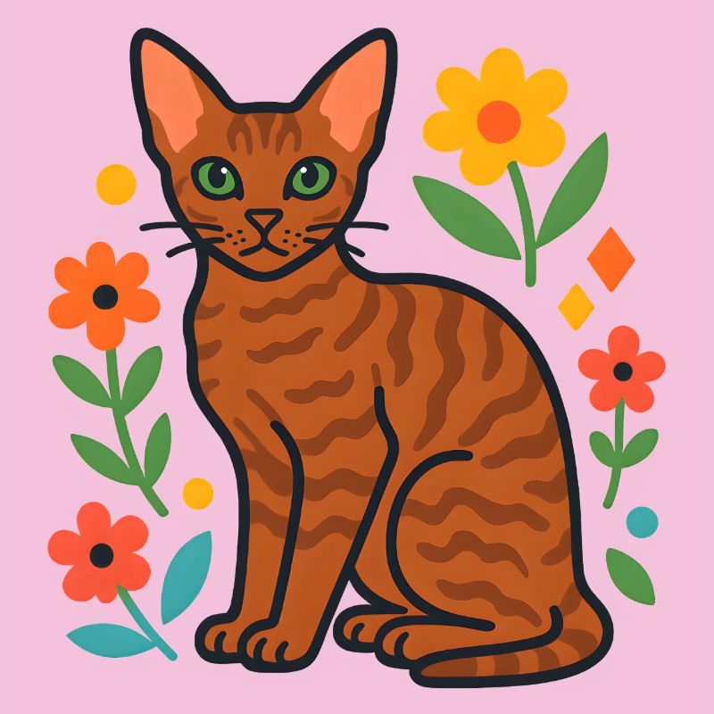 Devon Rex's cat in flower parade