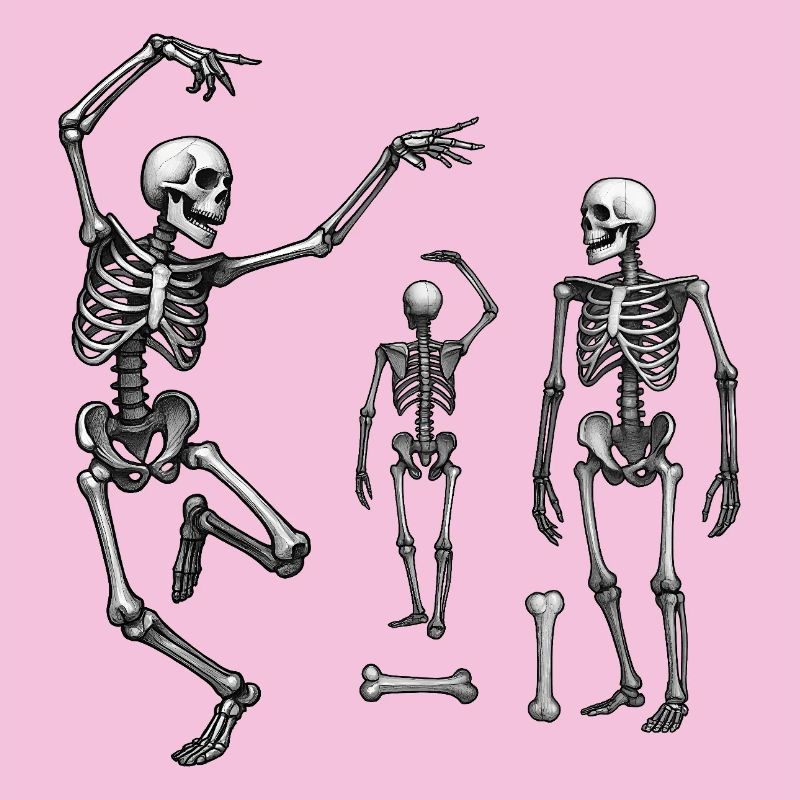 SKELETONS DANCER #1 - black & white
