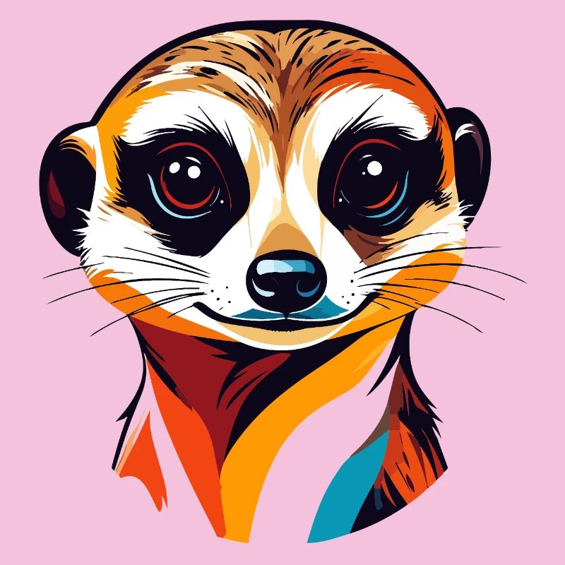 Illustration colorée de tête de suricate