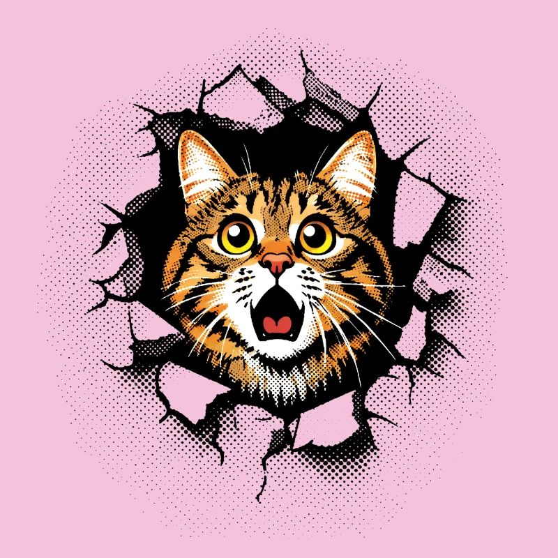 Fissures dans le mur de la tête de chat : percée