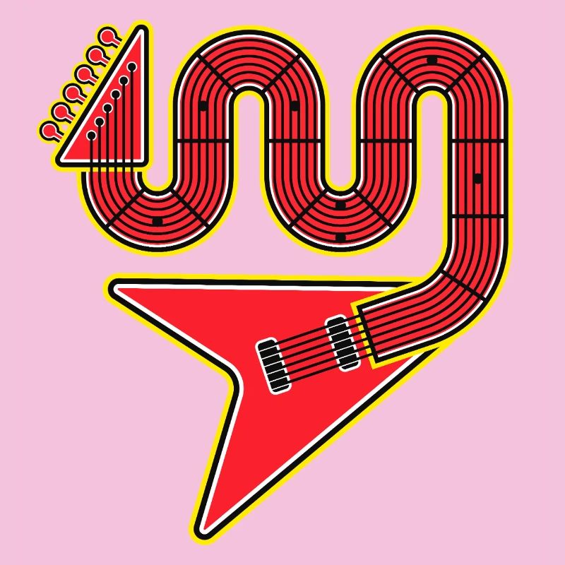 Rote Abstract Shape E-Gitarre