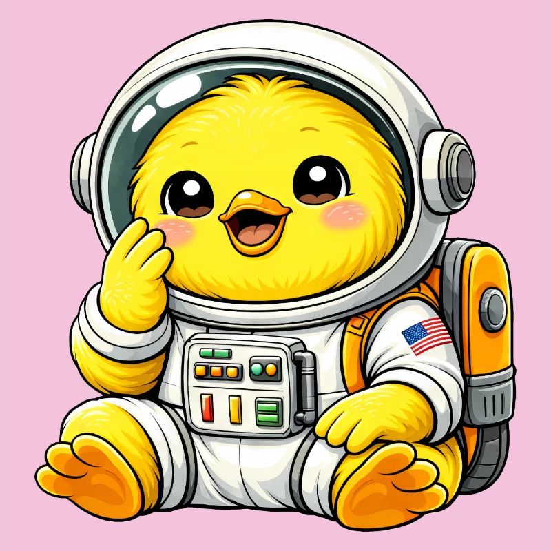Cute Chicken Chick Astronaut Space Explorer