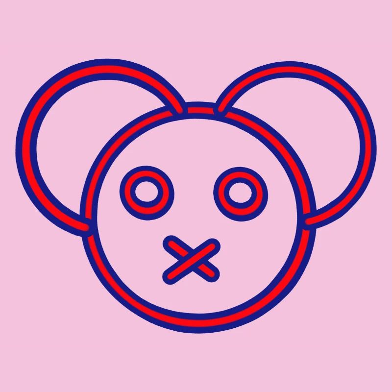 Neon Bear Head X-Mouth