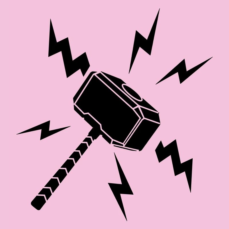 Thor hammer with lightning
