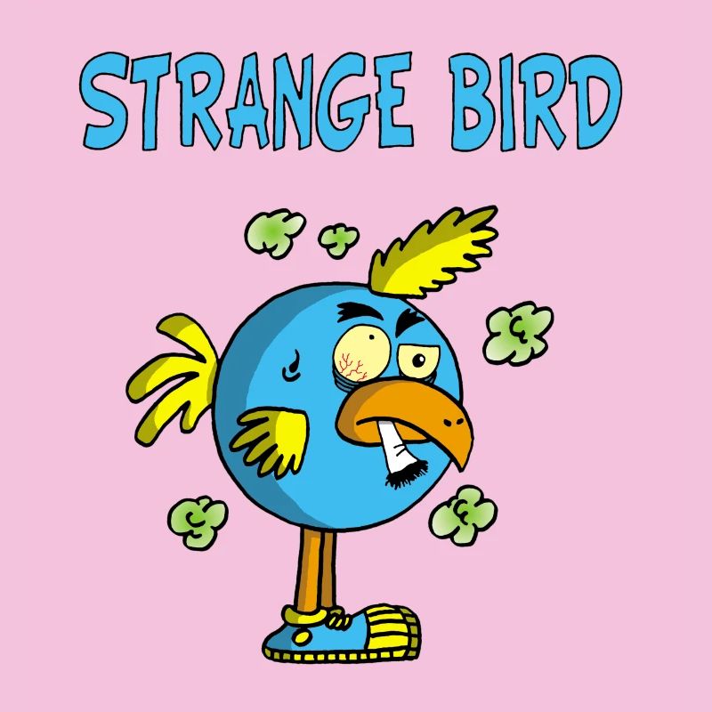 Oiseau bleu étrange
