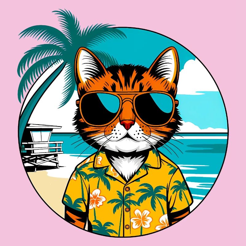 Chat sur la plage