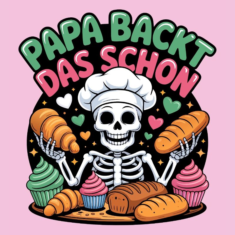 Daddy bakes this nice skeleton chef