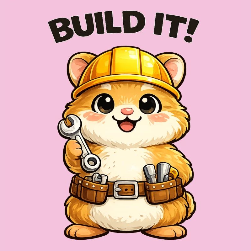 Construction trolley: construction helmet and tools