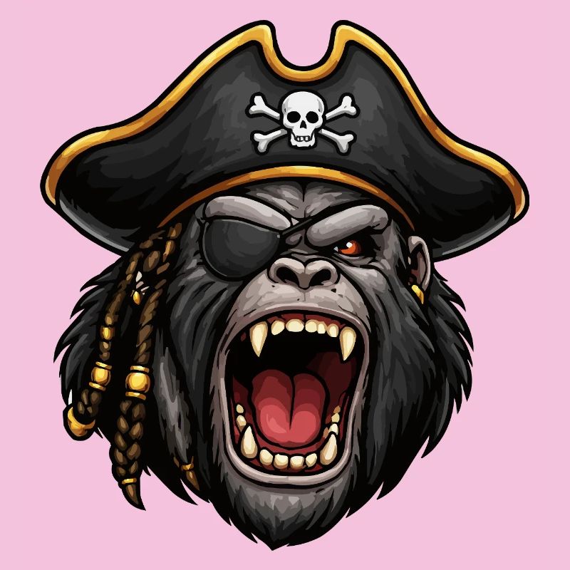 Gorille pirate avec cache-œil