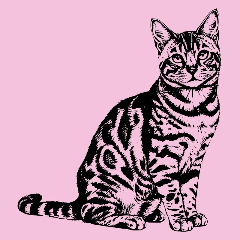 Exotic Bengal Cat - Art de lignes léopard élégant