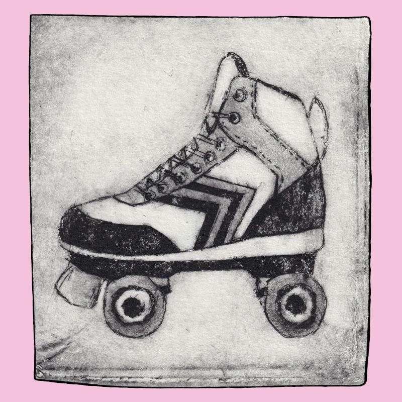 Retro Roller Skate - Hand Carved Printable