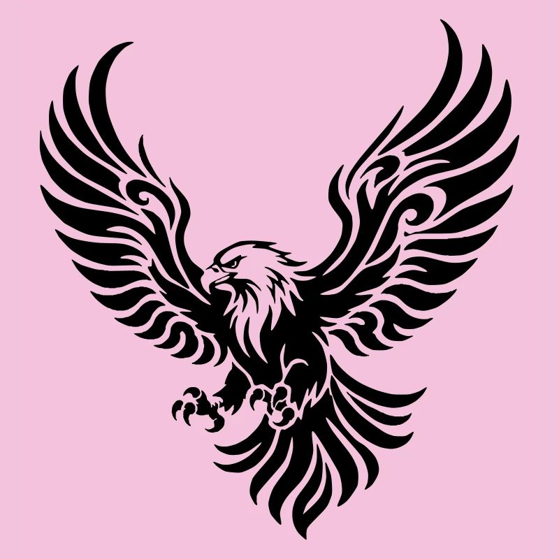 Powerful eagle with outstretched wings