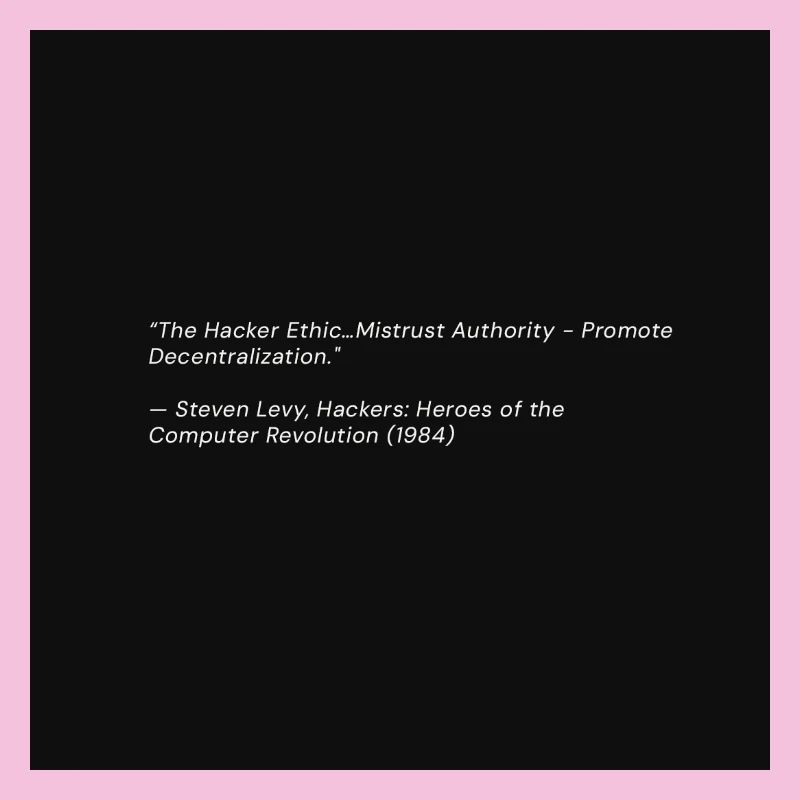 Hacker Ethics Quote on Black