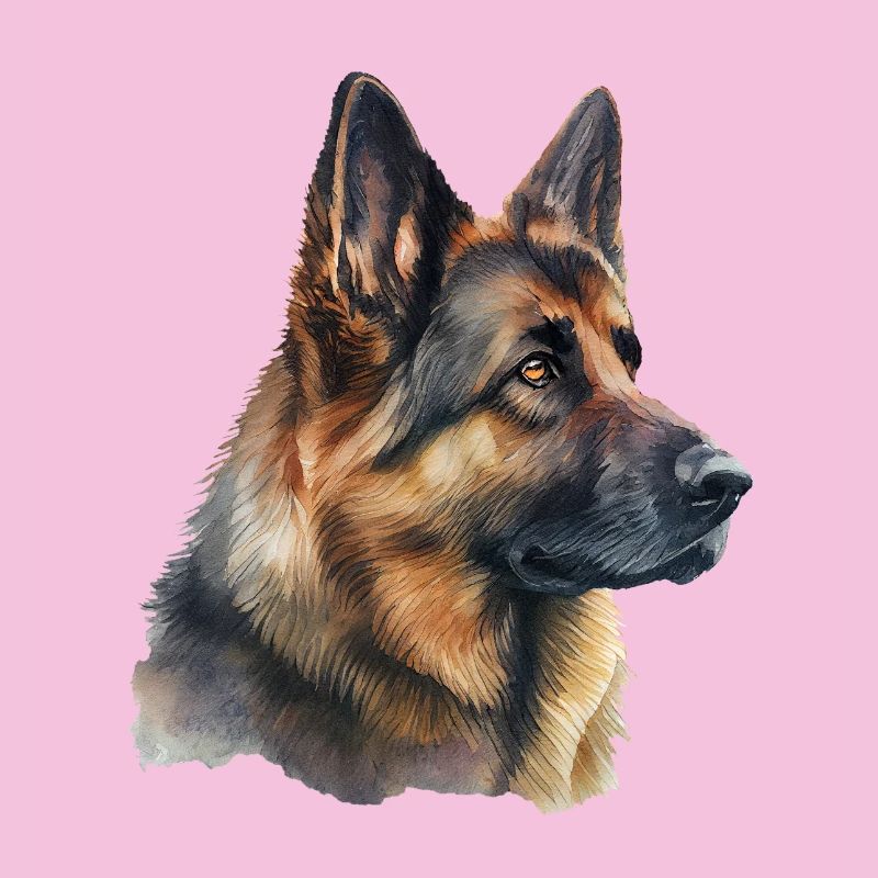 Deutscher Schäferhund im Aquarell