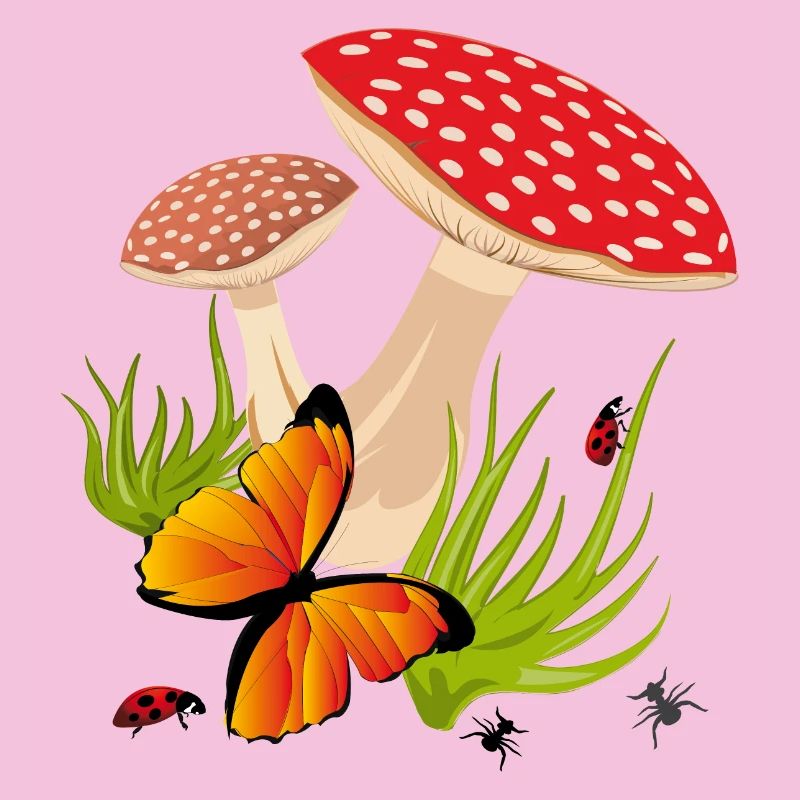 Toadstools, Butterfly
