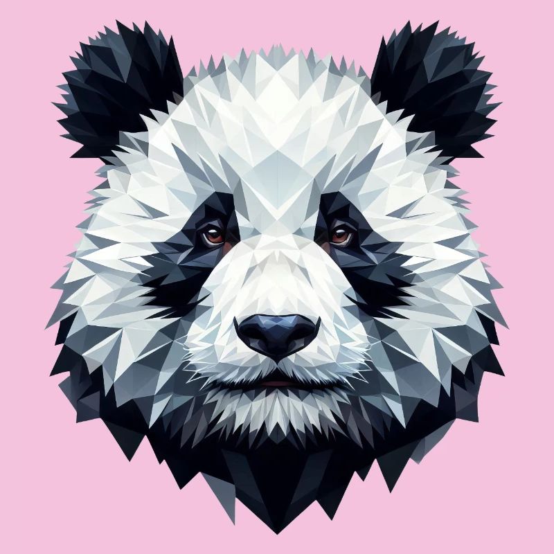 Panda Visage Polygone Art Géométrie