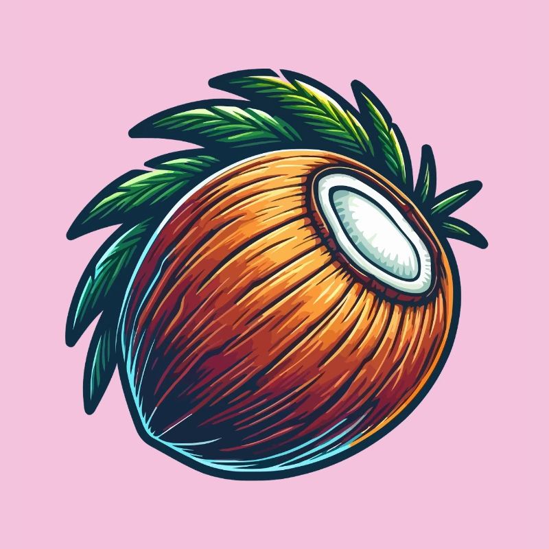 Walnut Tropical Fruit Illustration