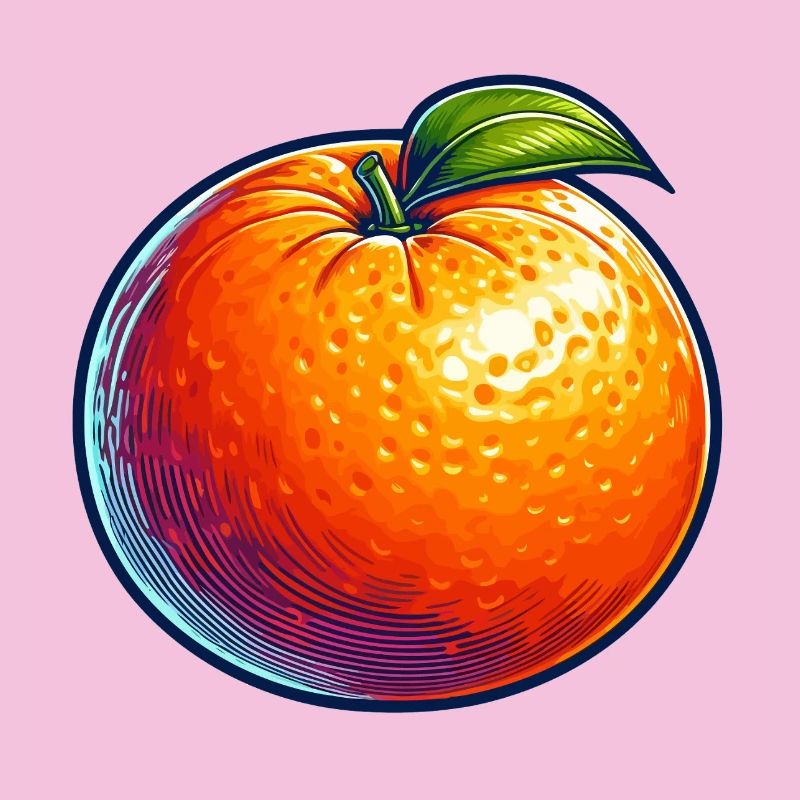 Orange Pop Art Fruit Éclatant