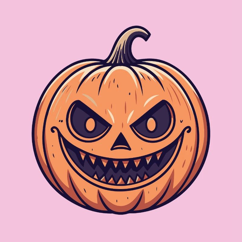 Evil pumpkin with a sinister smile