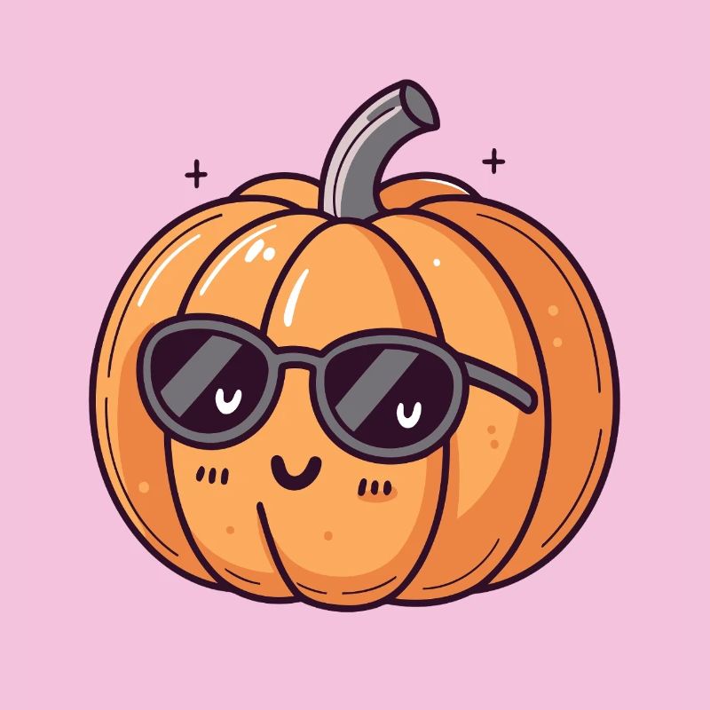 Smiling pumpkin in glasses