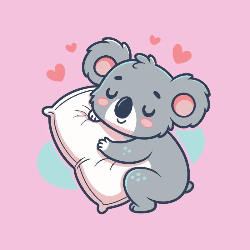 Koala Cuddle and Heart Pillow