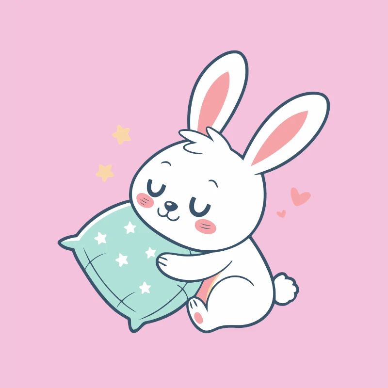 Cuddly bunny and starry pillow