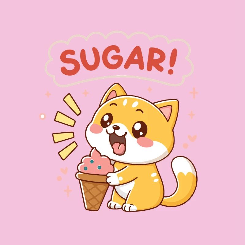 Kawaii Katzen-Eiscreme-Zucker