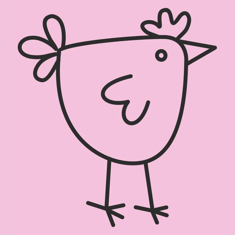 Chicken in line drawing