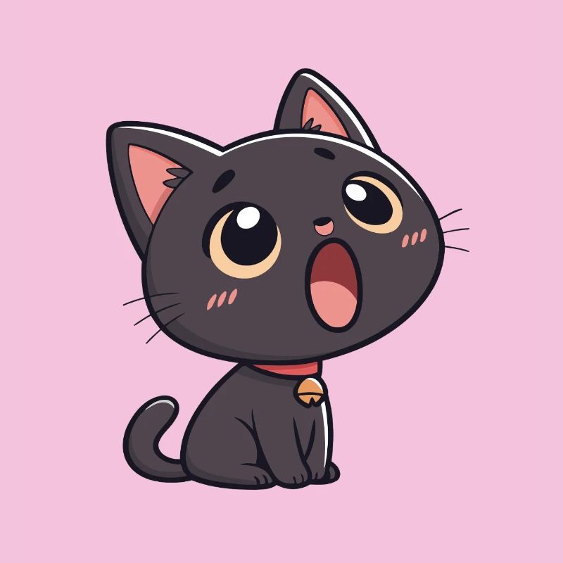 Schwarze Katze voller Ehrfurcht