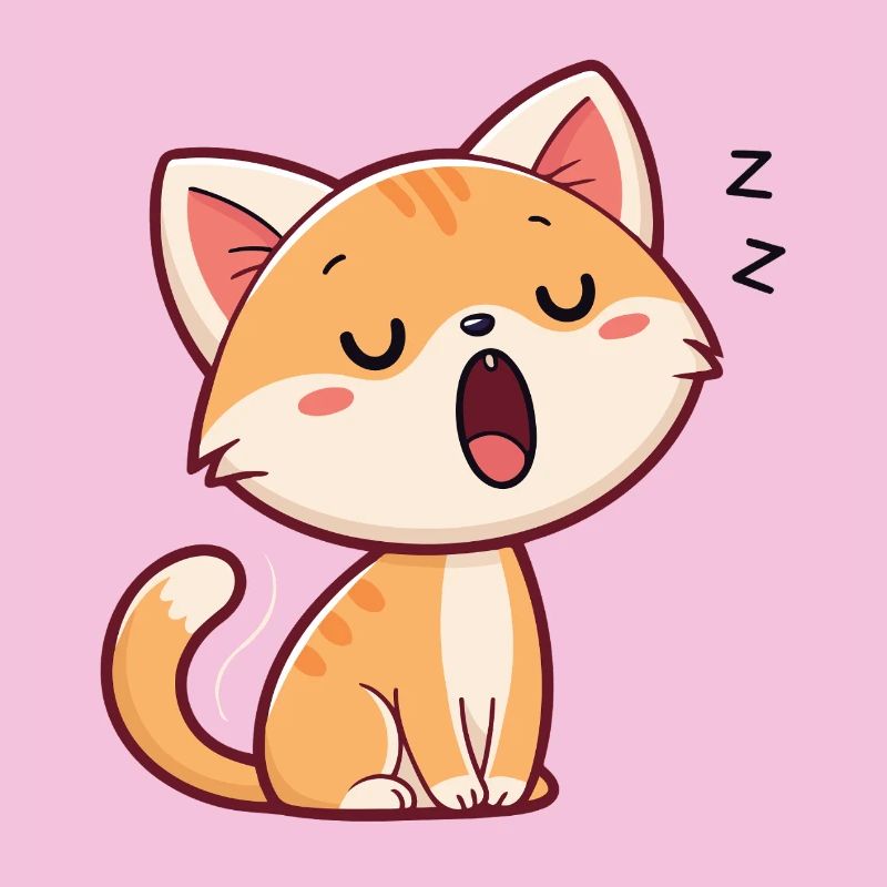 Pastel Sleeping Kitten