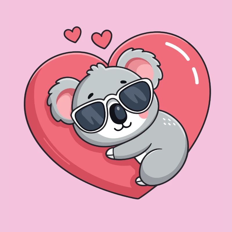 Koala-Ruhebrille mit rosa Herz