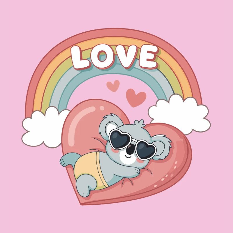 Koala-Liebe-Regenbogenherz