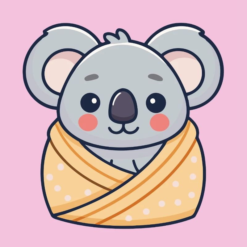 Koala cocon douillet pastel