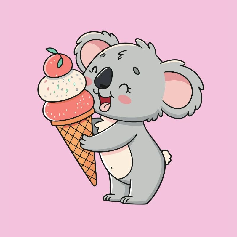 Gourmet-Koala und Eiscreme