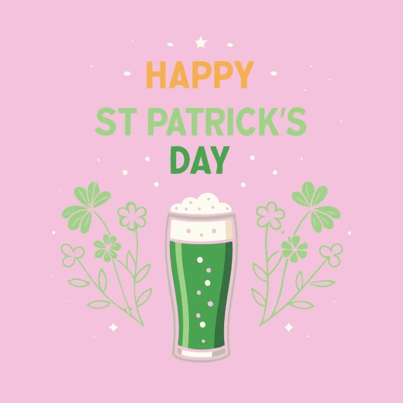 Verre vert et trèfles Saint Patrick