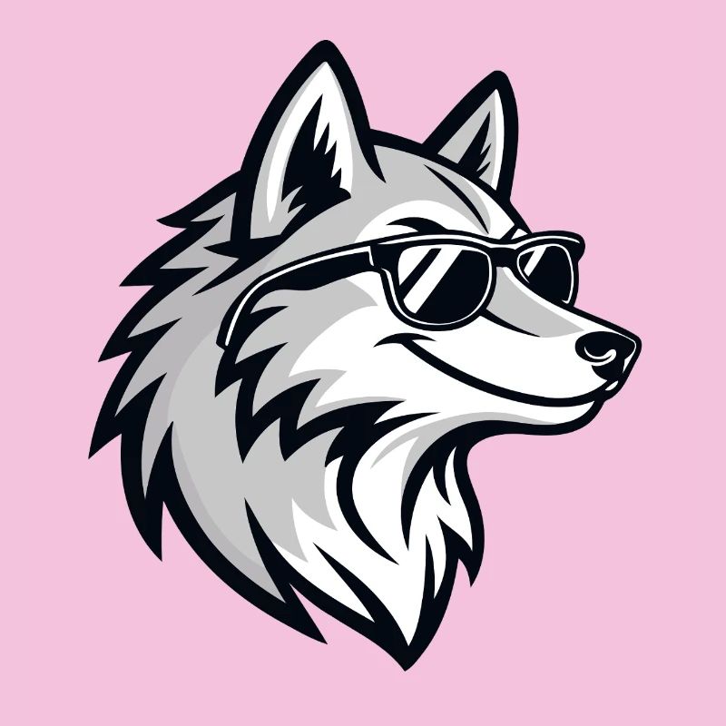 Grafischer Wolf mit Brille