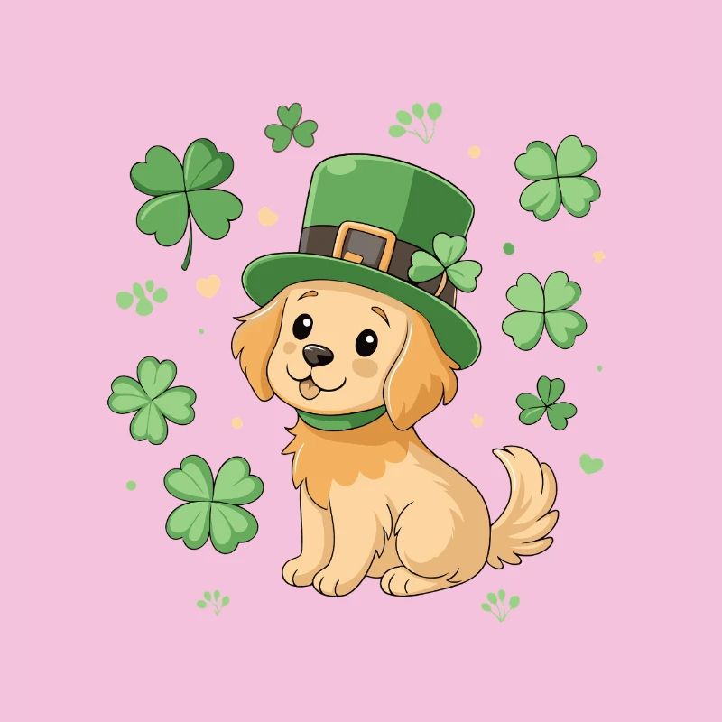 Chien Labrador Leprechaun et Trèfle Vert