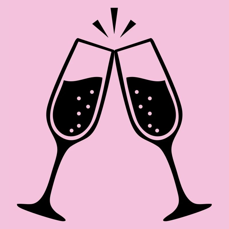 Clinking Glasses – Black & White Wedding