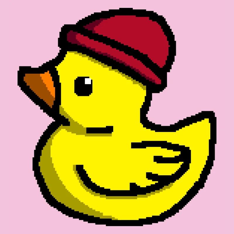 Mignon Pixel Duck en Tuque Rouge