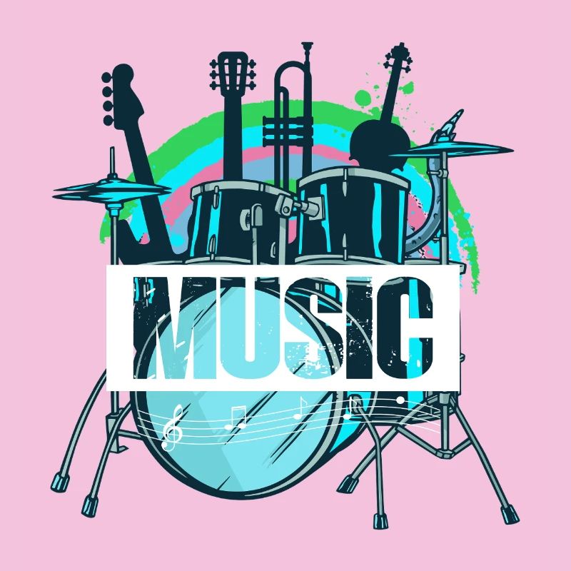 Vibrant Drum Set Splash